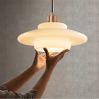 Suspension en verre blanc | Mid-century, 3 formes