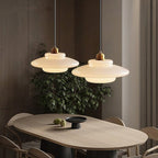 Suspension en verre blanc | Mid-century, 3 formes