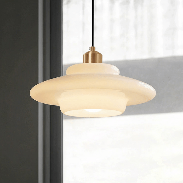 Suspension en verre blanc | Mid-century, 3 formes