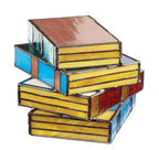 Lampe à poser livre en vitrail | Luminaire d’art fait main