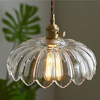Suspension fleur vintage | Verre coloré et laiton, Ø 25 cm