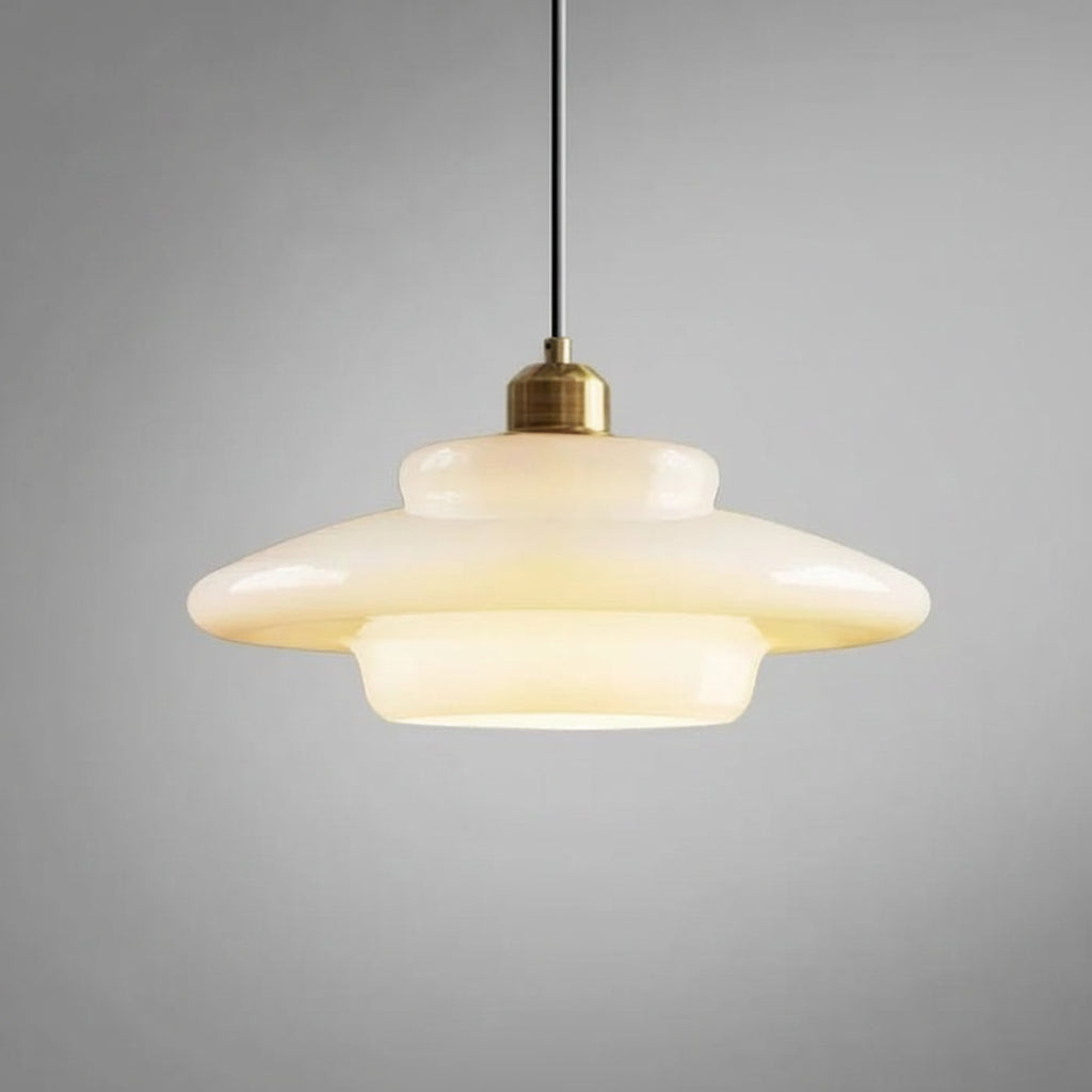 Suspension en verre blanc | Mid-century, 3 formes