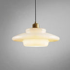 Suspension en verre blanc | Mid-century, 3 formes
