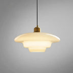 Suspension en verre blanc | Mid-century, 3 formes