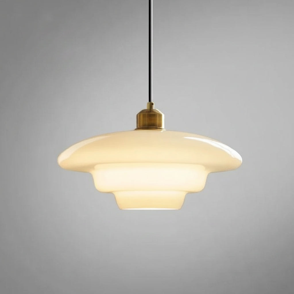 Suspension en verre blanc | Mid-century, 3 formes