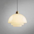Suspension en verre blanc | Mid-century, 3 formes