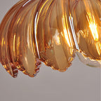 Suspension fleur vintage | Verre coloré et laiton, Ø 25 cm
