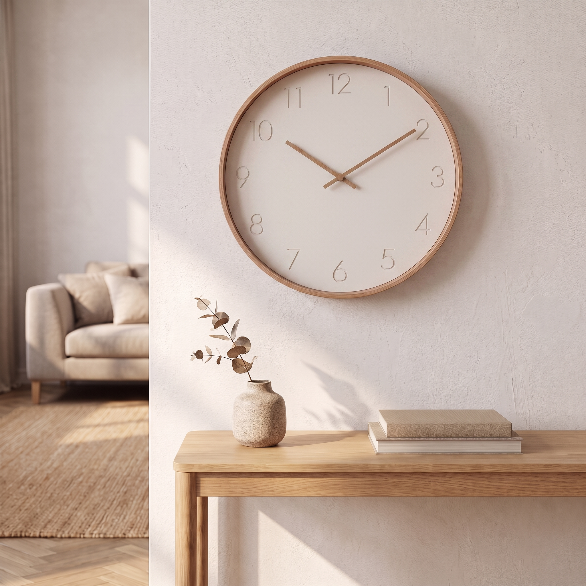 Horloge murale Nork blanche, Ø 29 cm, style scandinave