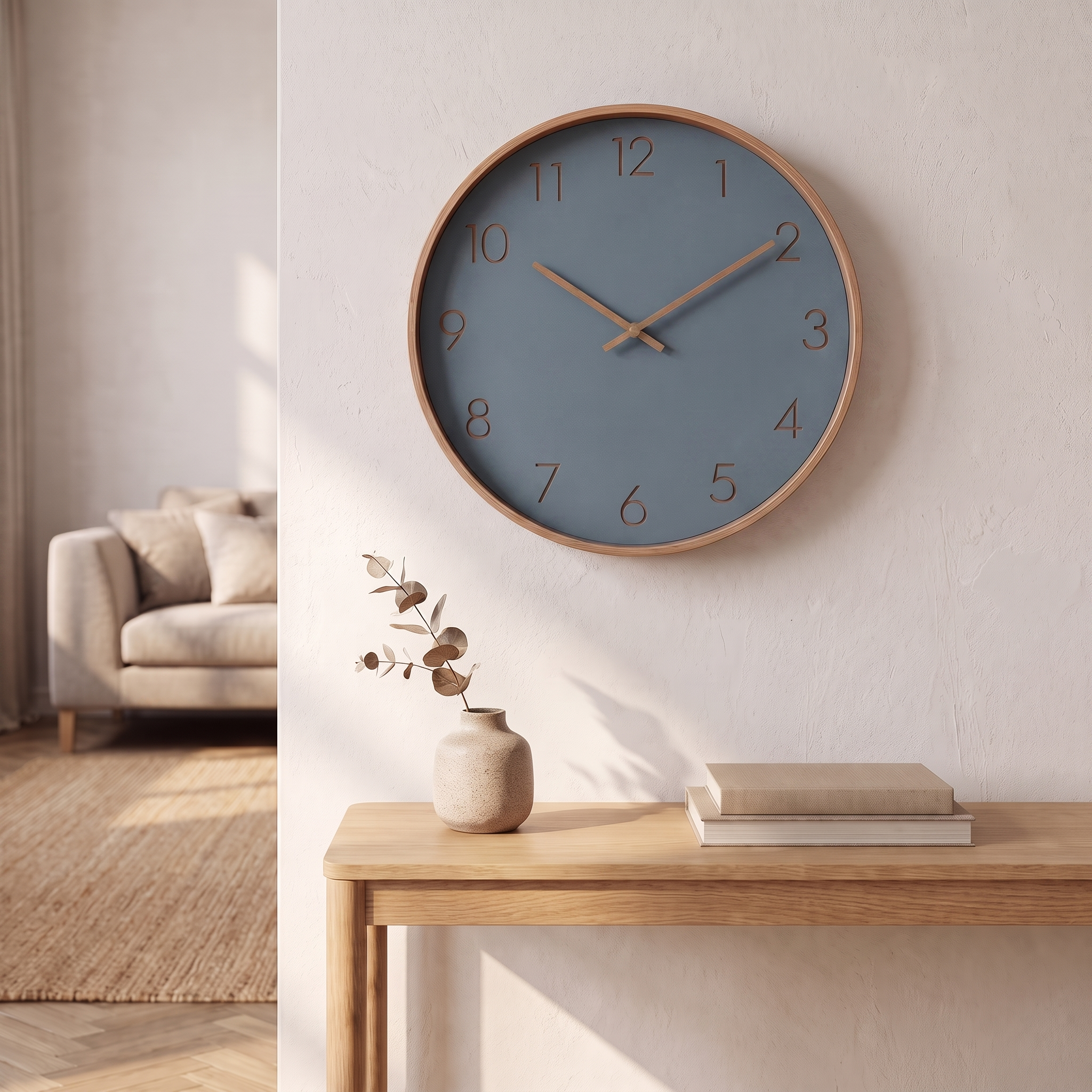 Horloge murale Nork bleue, Ø 29 cm, style scandinave