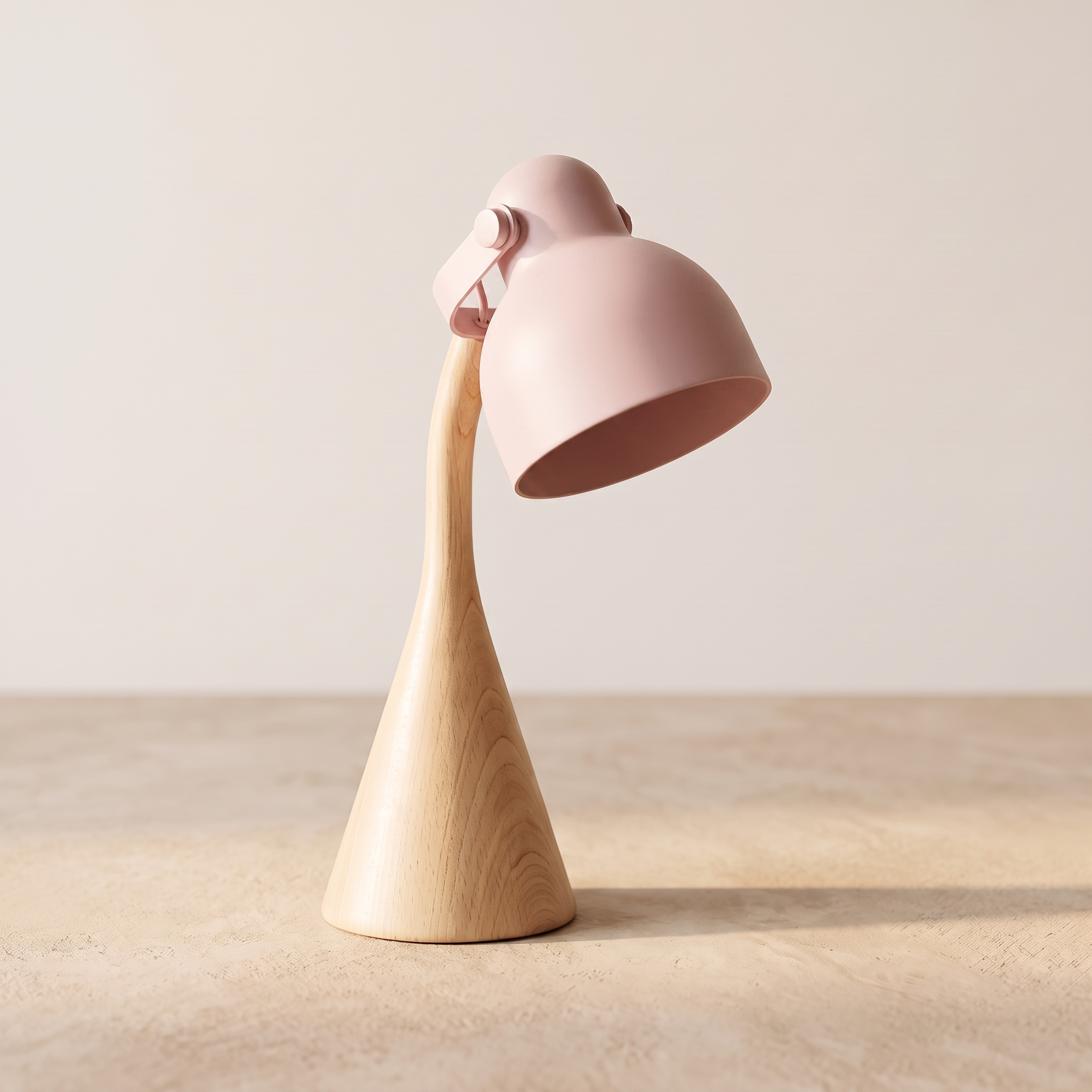 Lampe de bureau nordique en bois rose, tête orientable