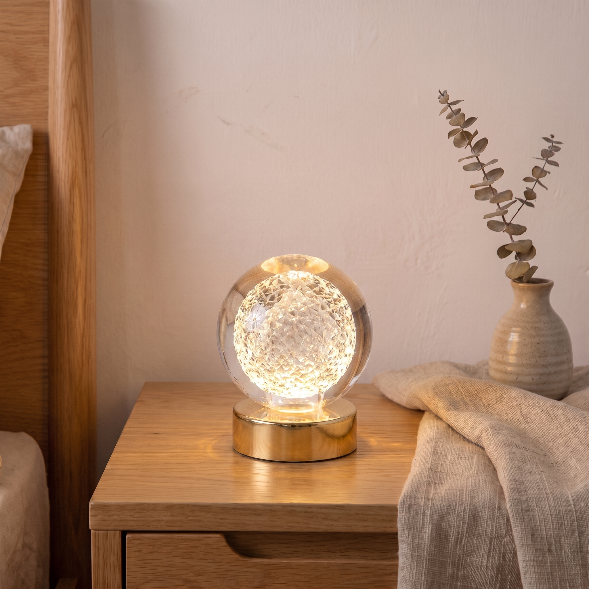 Stellora, veilleuse LED cristal 3D modèle boule