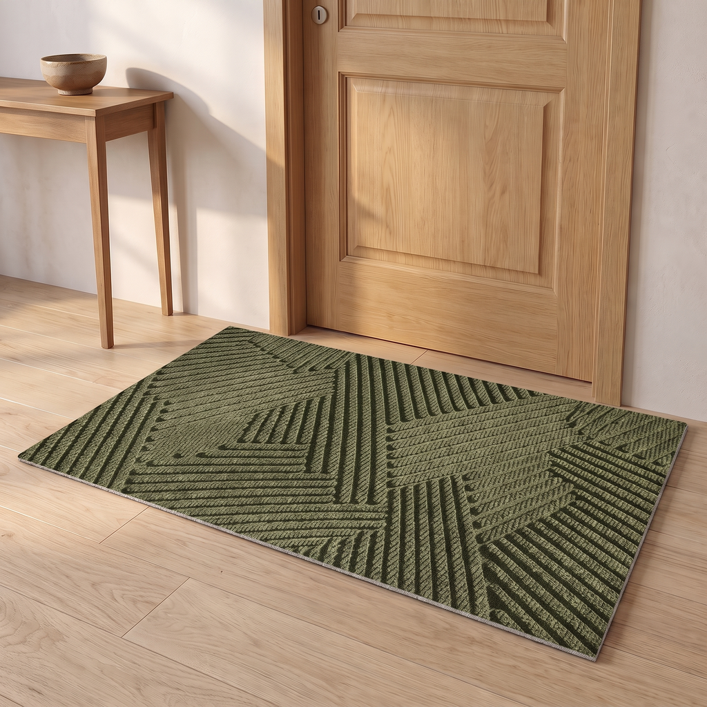 Paillasson antidérapant vert, tapis d’entrée