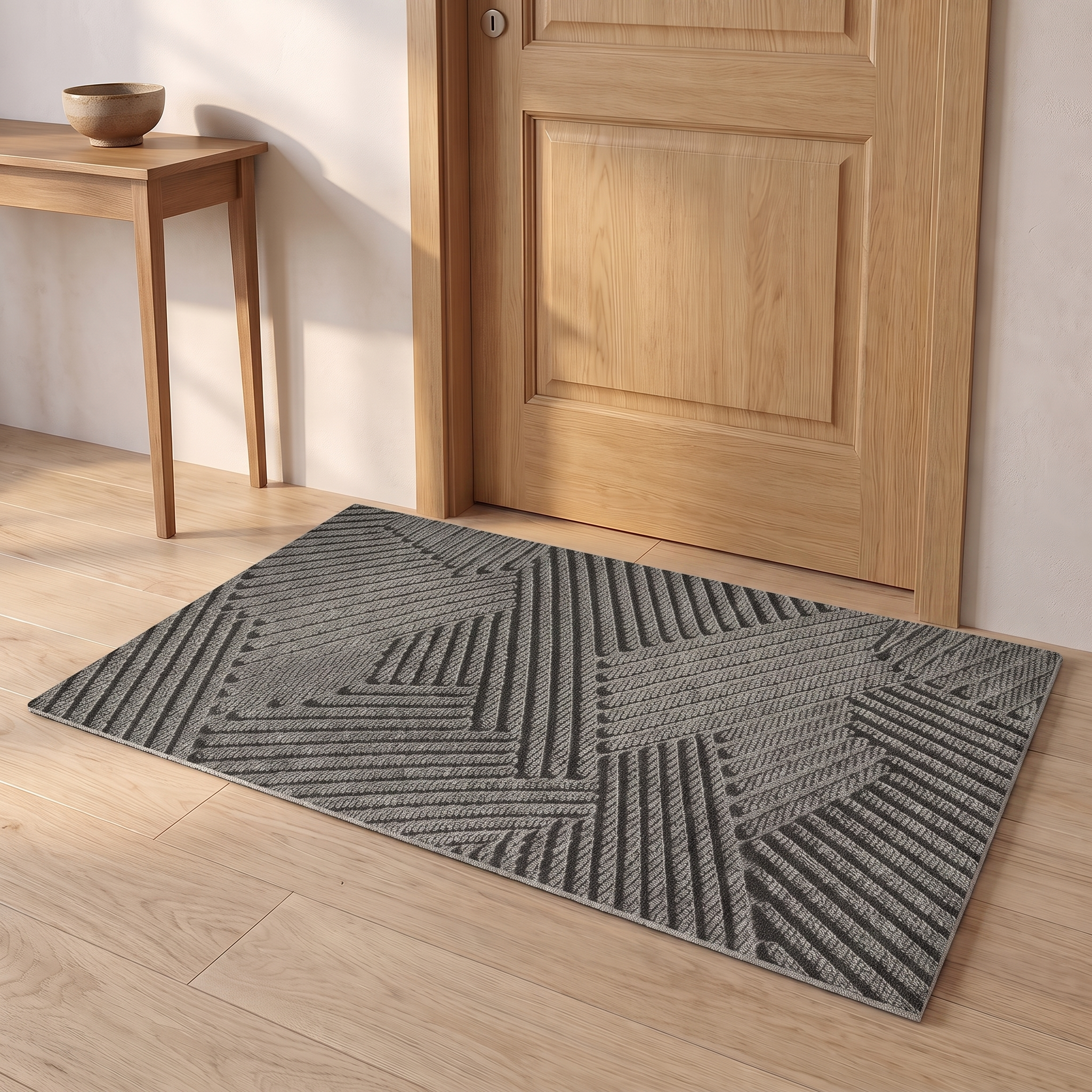 Paillasson antidérapant gris, tapis d’entrée