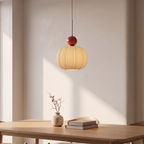 Suspension nordique citrouille, beige, ambiance salle à manger scandinave