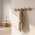Patère murale Maeve en chêne massif, 50 cm, entrée scandinave