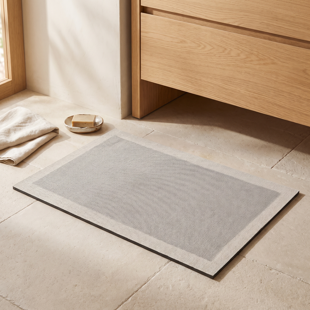 Tapis de bain super absorbant à séchage rapide, salle de bain scandinave