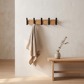 Porte-manteau mural nordique, 5 doubles patères réglables, 40 cm, entrée scandinave