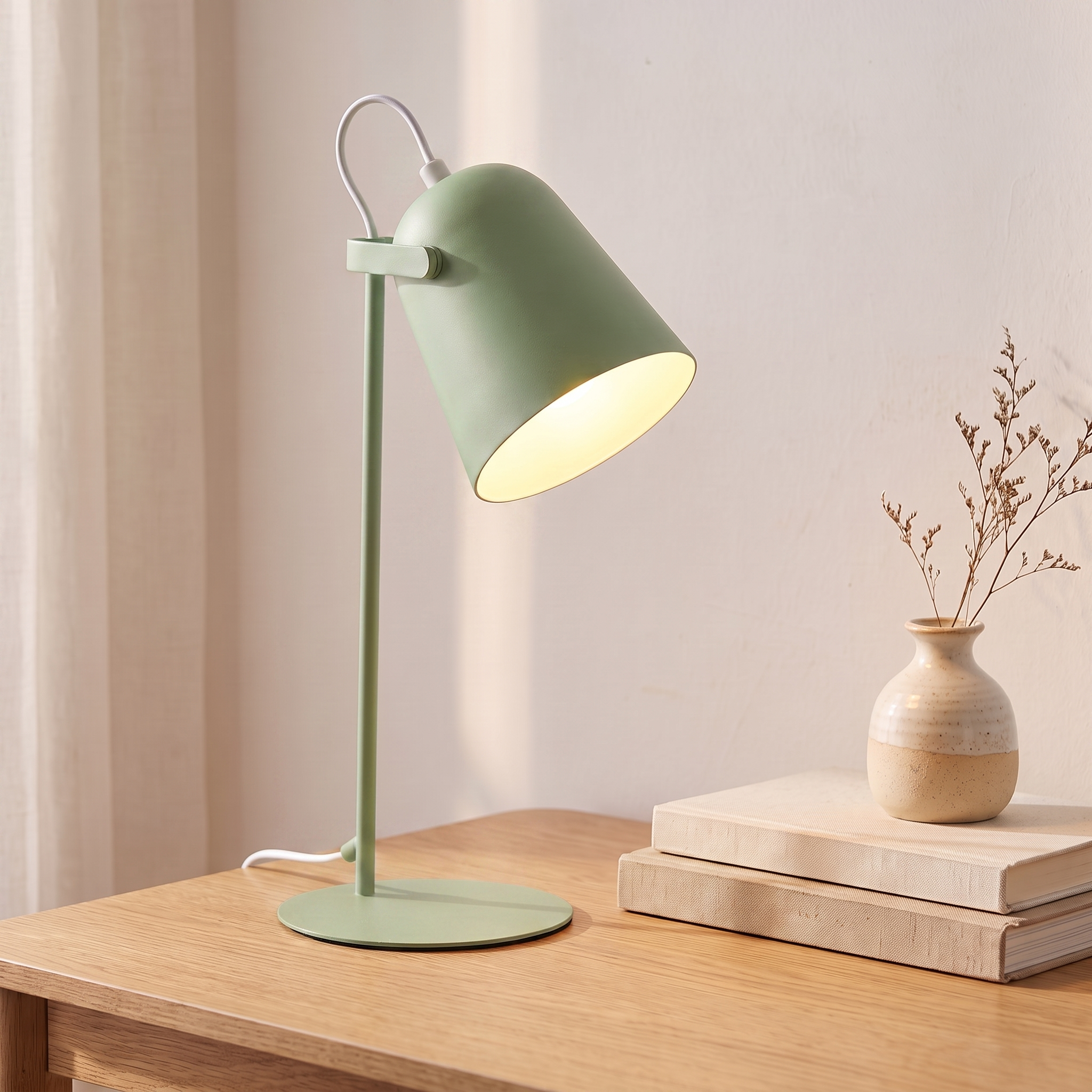 Lampe de bureau LED nordique, vert, bureau scandinave