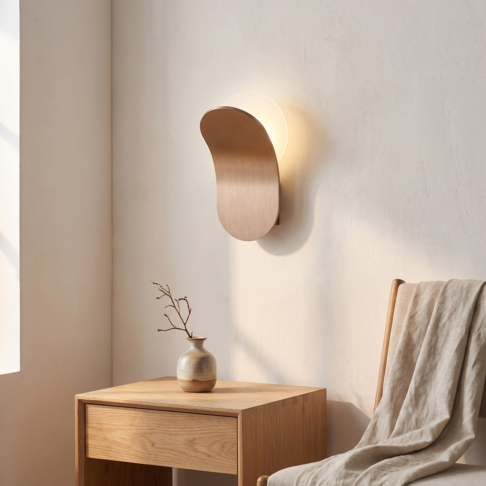 Applique murale nordique LED en métal, salon scandinave