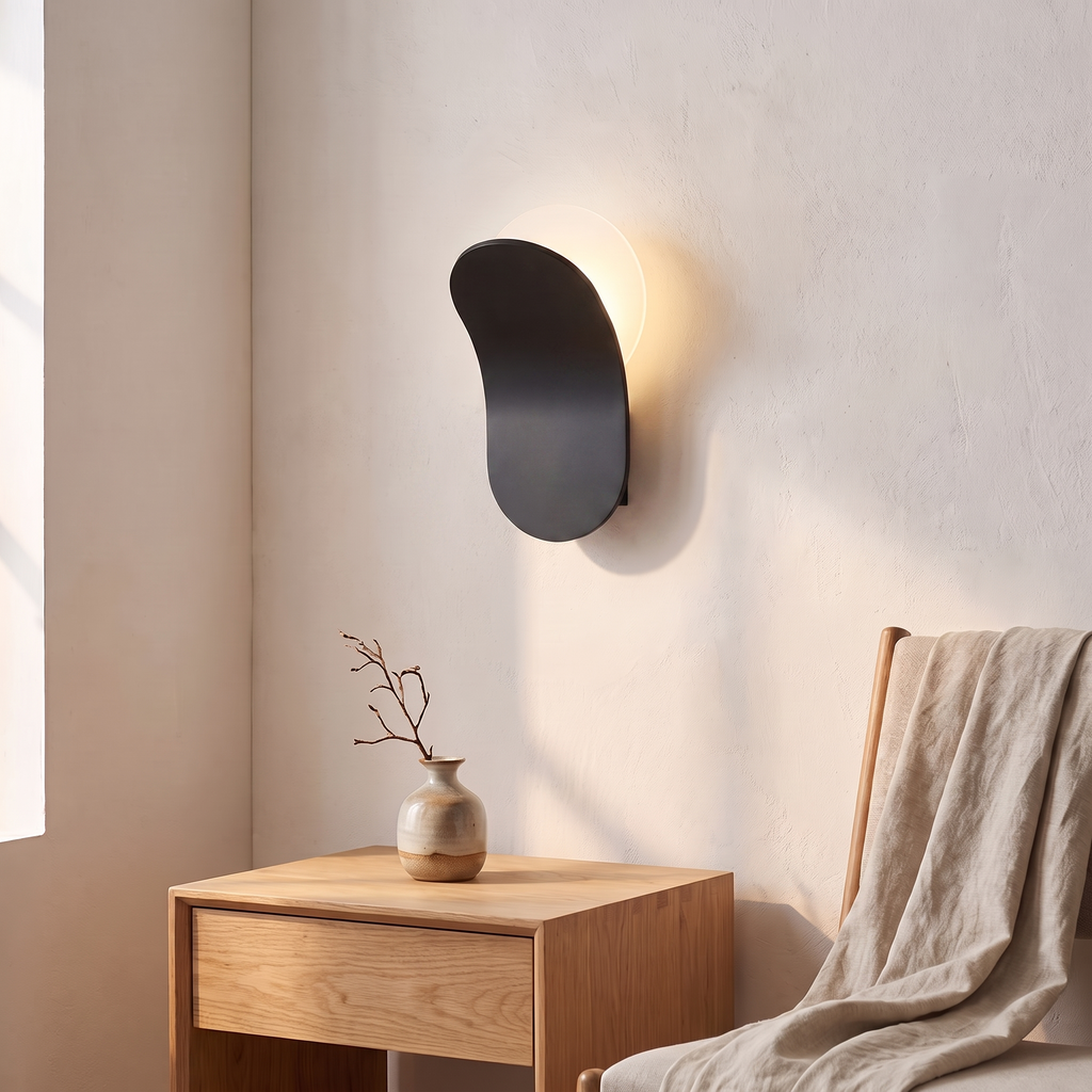 Applique murale nordique LED, noir, salon scandinave