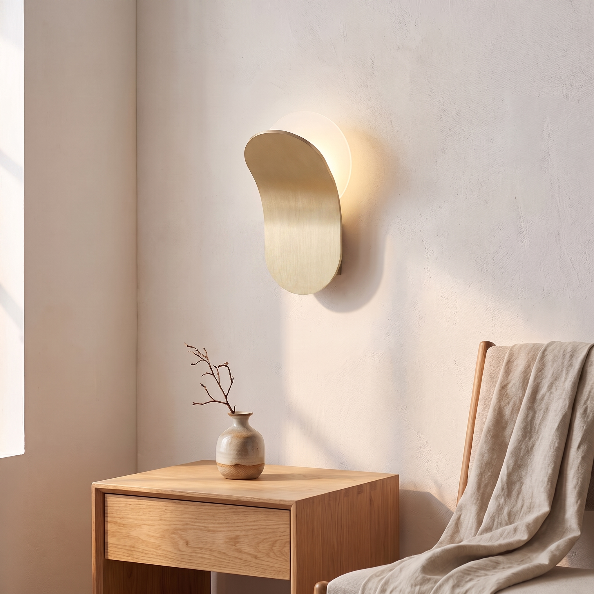 Applique murale nordique LED, champagne, salon scandinave