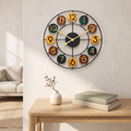 Horloge murale en métal coloré, style rétro en fer, salon scandinave