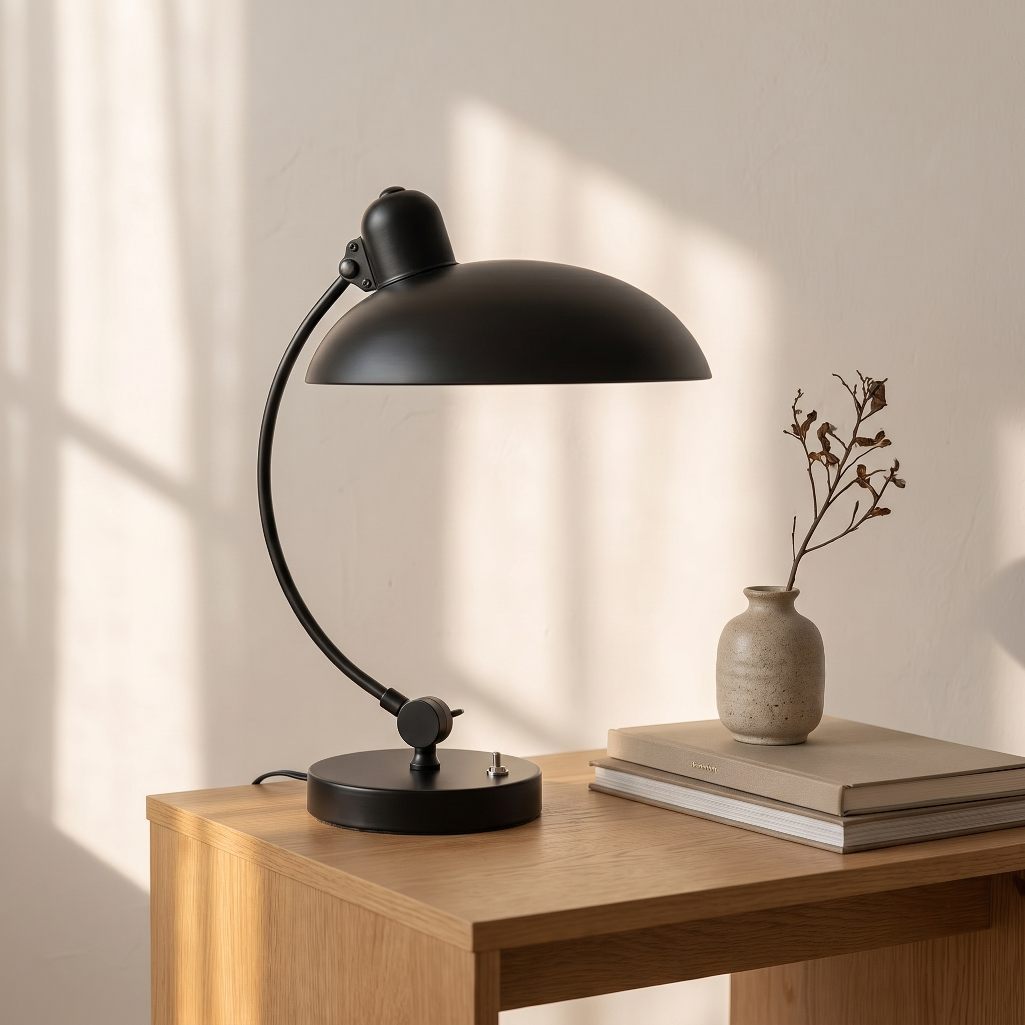 Lampe à poser ScandiArc, métal courbé, salon scandinave