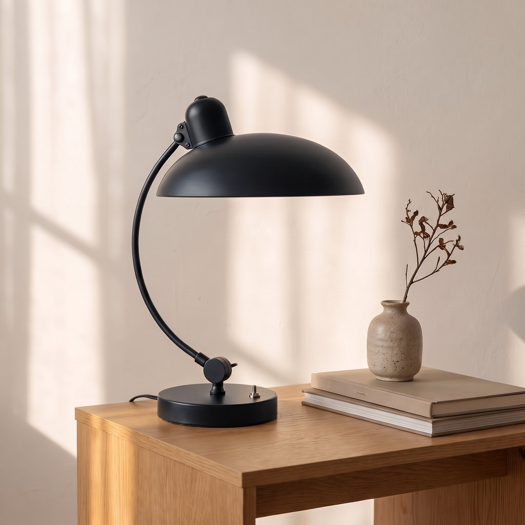 Lampe à poser ScandiArc, coloris noir, salon scandinave