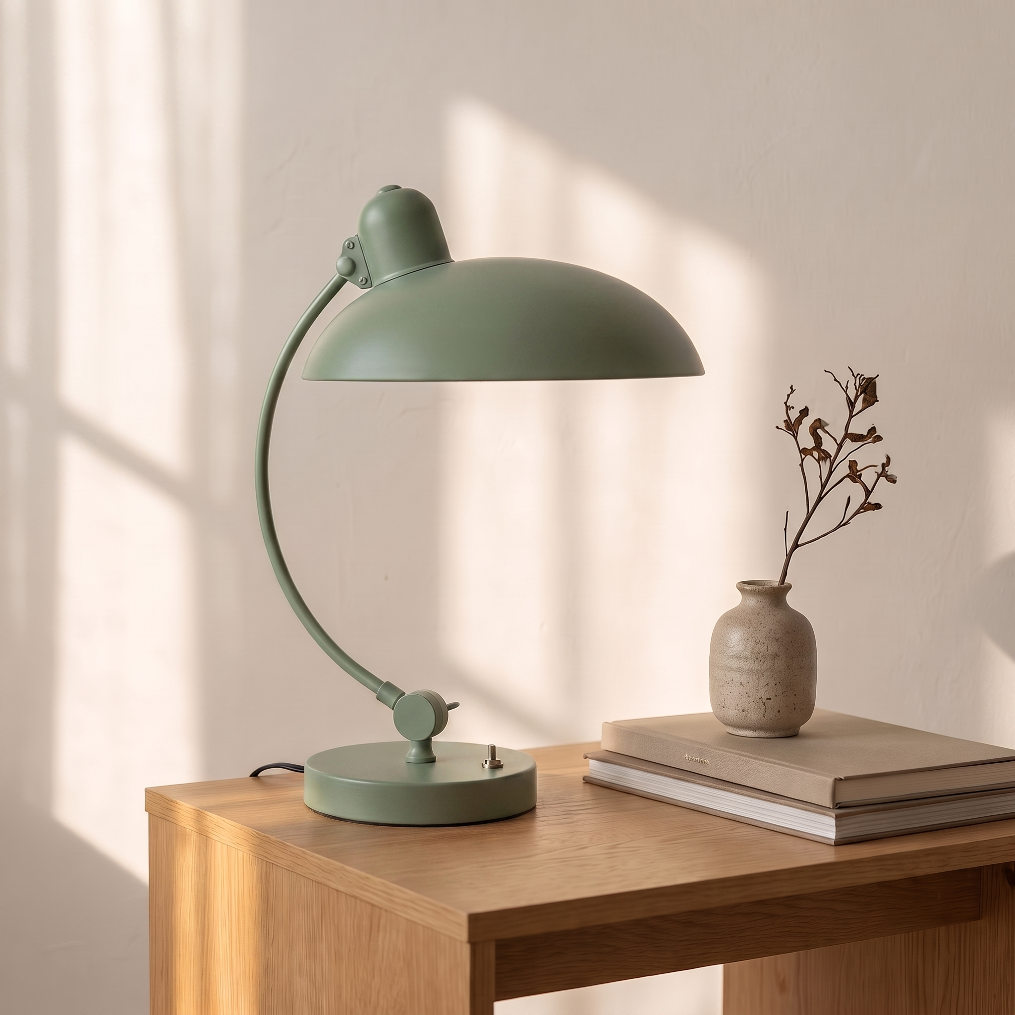 Lampe à poser ScandiArc, coloris vert, salon scandinave