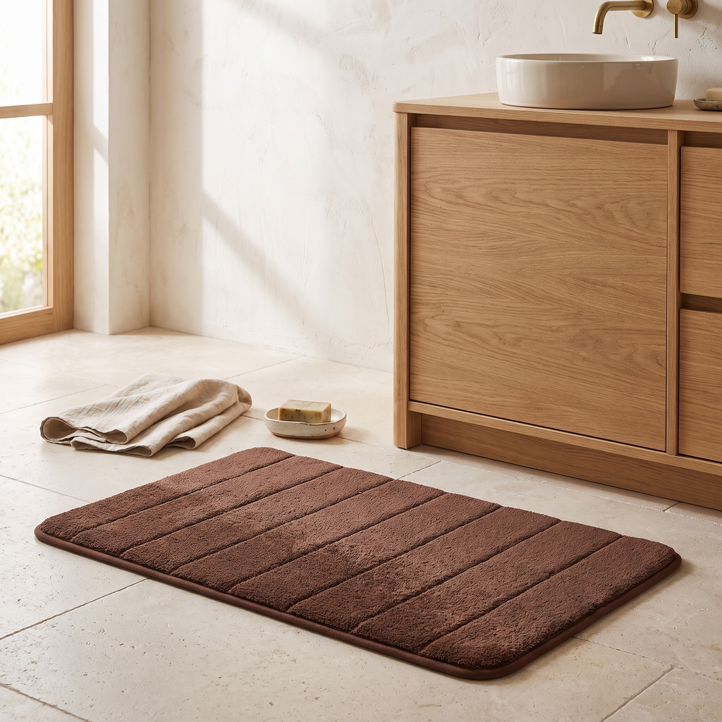 Tapis de bain ultra-doux antidérapant, salle de bain scandinave