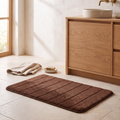 Tapis de bain ultra-doux, coloris brun, salle de bain scandinave