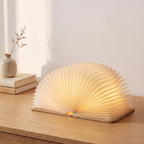 Lumibook, lampe pliable 360°, bois naturel, bureau scandinave
