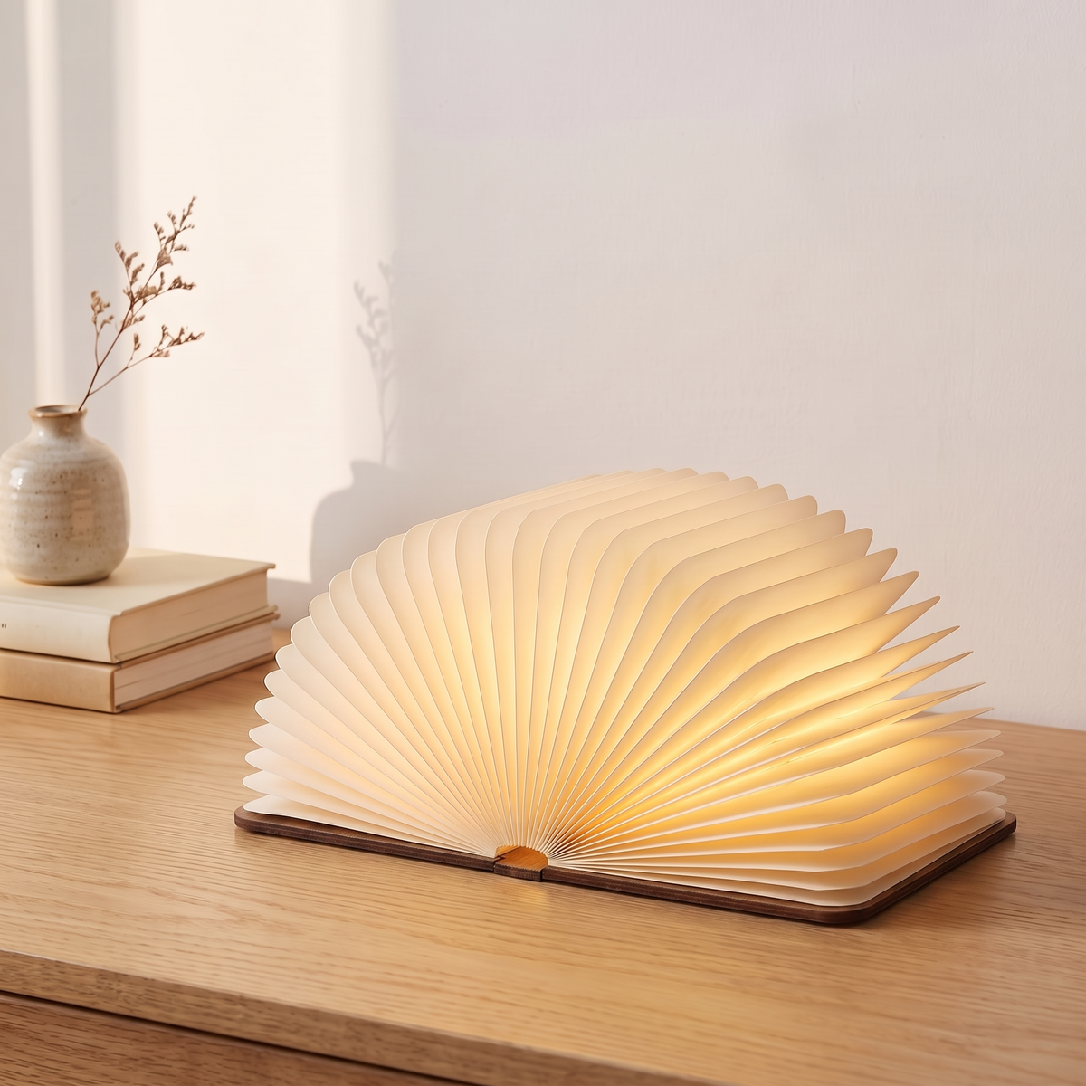 Lumibook, lampe pliable 360°, brun, bureau scandinave