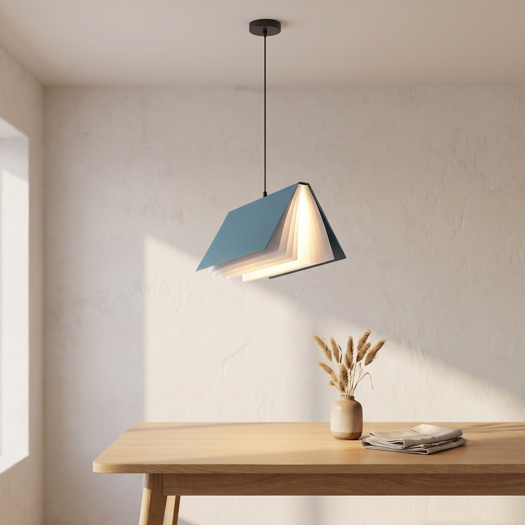 Suspension livre envolé, plafonnier design, salle à manger scandinave