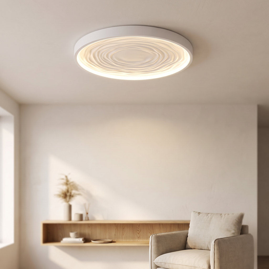 Plafonnier LED Ripple, design ondulé, salon scandinave lumineux