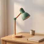 Lampe de bureau nordique en bois, tête réglable, bureau scandinave