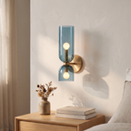 Applique murale nordique en verre, tube fume 35 cm, chambre scandinave