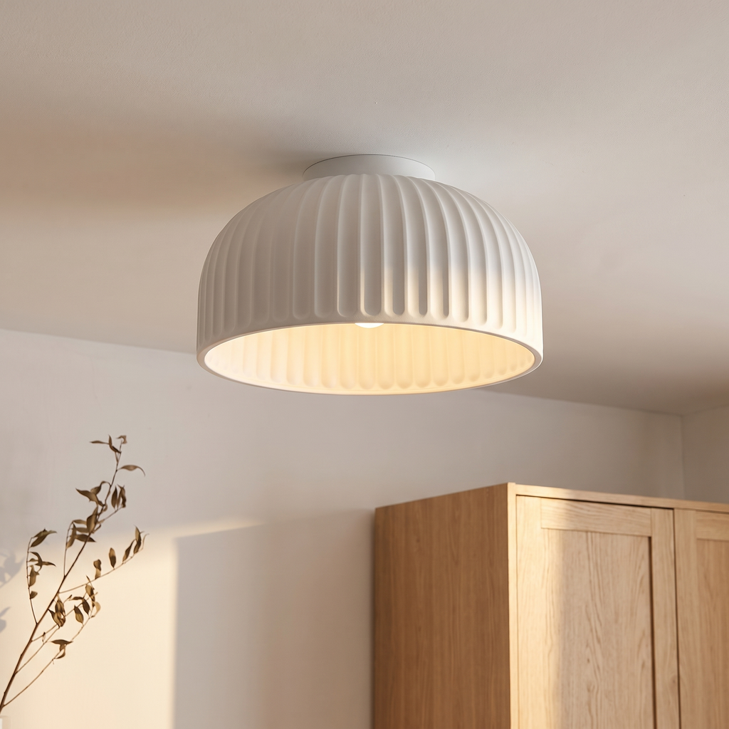 Plafonnier nordique nervure 23 cm, chambre scandinave