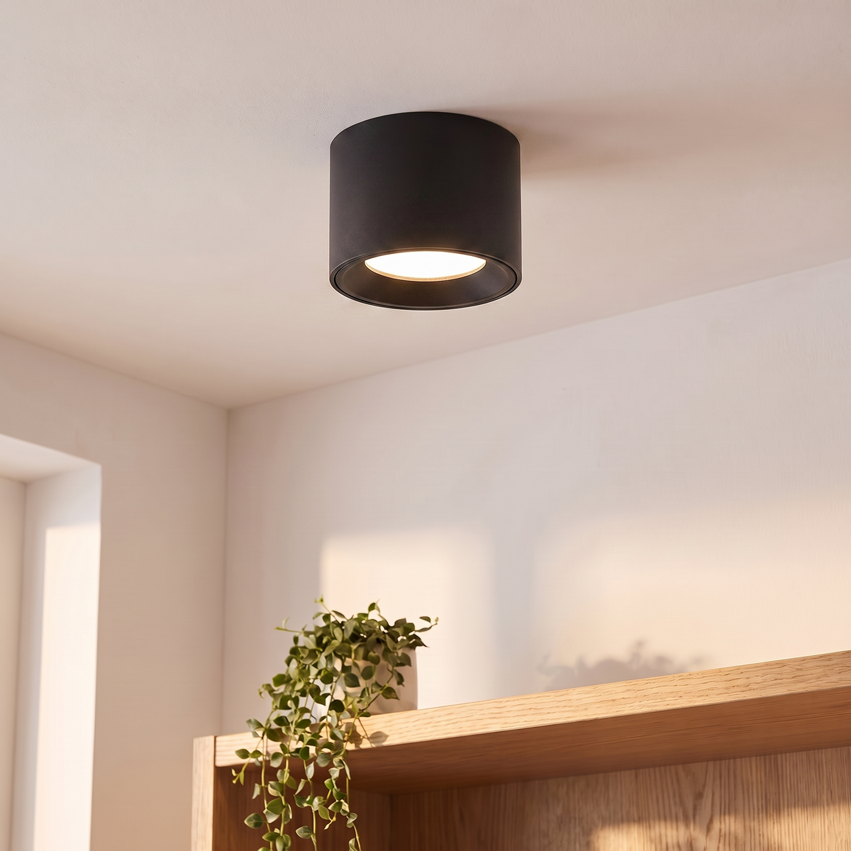 Spot LED nordique en saillie, noir, salon scandinave
