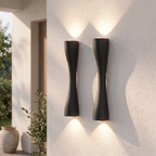 Applique murale IP66 LED haut et bas, noir, facade exterieure