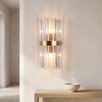 Applique murale en cristal, acier inoxydable, entrée scandinave