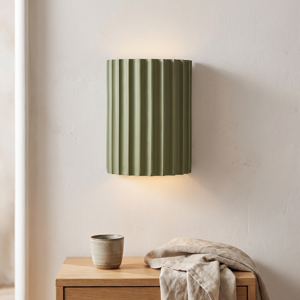 Applique murale en résine nervurée, chambre scandinave