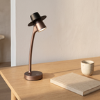 Lampe de bureau LED chapeau rechargeable, bureau scandinave