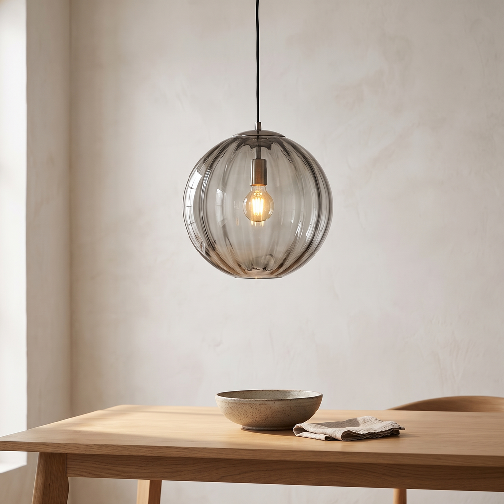 Suspension boule en verre nordique, salle à manger scandinave