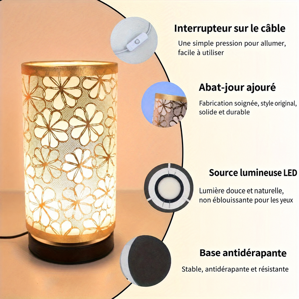 Lampe à poser florale USB – caractéristiques