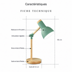 Lampe de bureau nordique en bois – caractéristiques