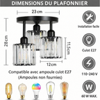 Plafonnier en cristal doré – caractéristiques