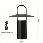 Lampe à poser LED sans fil – dimensions et câble USB