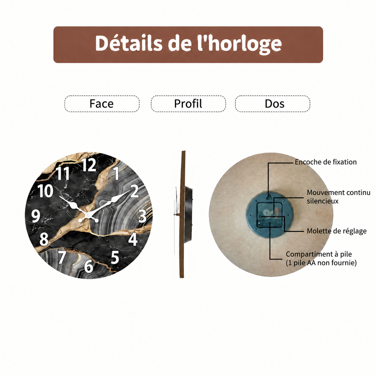 MarbellaTime – détails de l'horloge