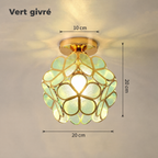 Plafonnier pétales – vert givré, dimensions